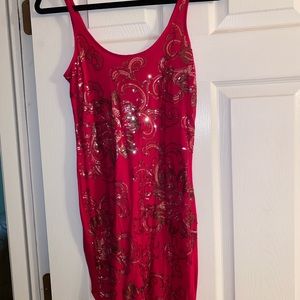 Express dress size XS magenta with sequins